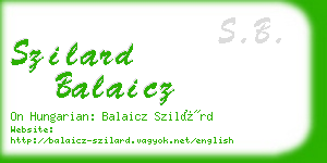 szilard balaicz business card